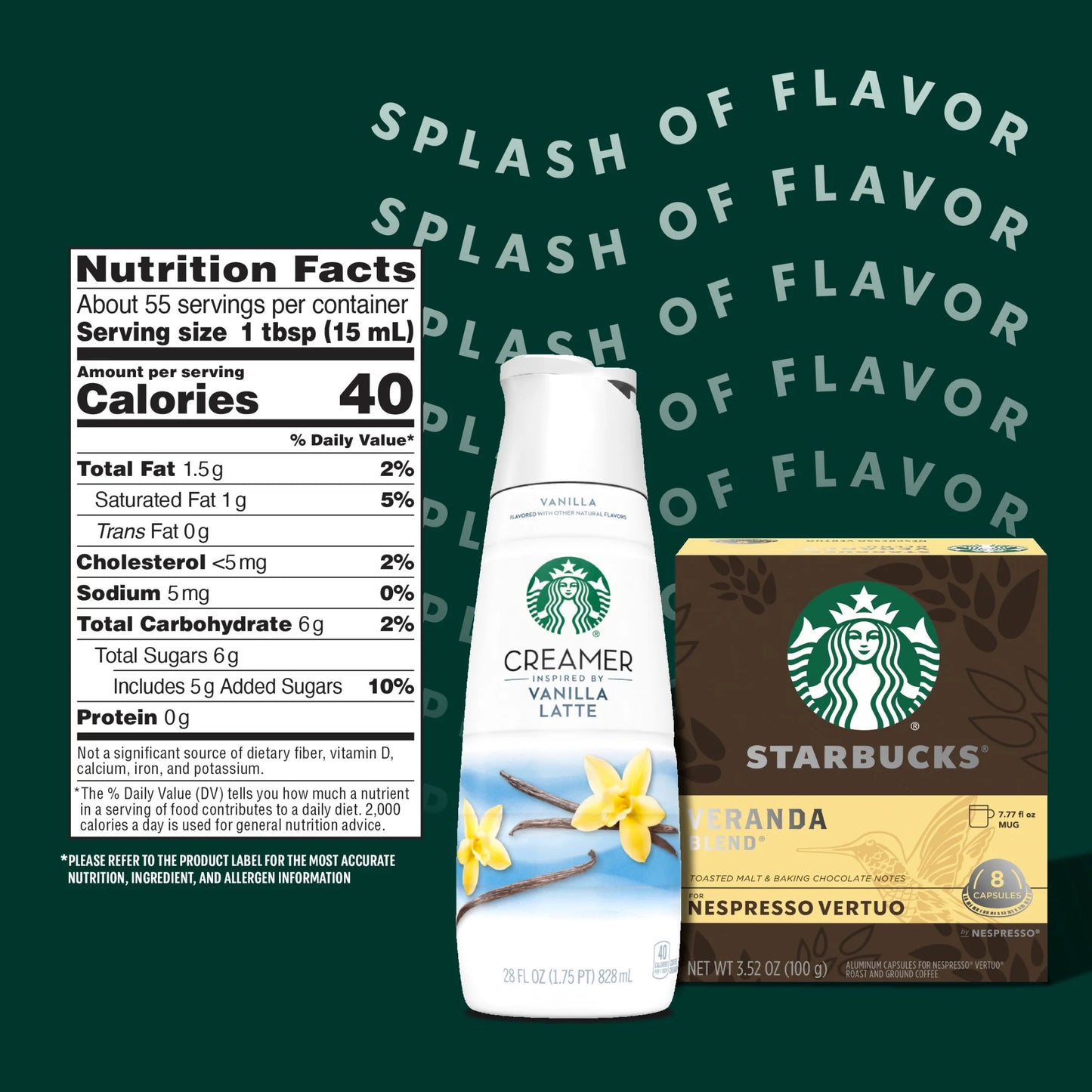 Vanilla Flavored Coffee Creamer, Inspired by Vanilla Latte, 28 Fl Oz