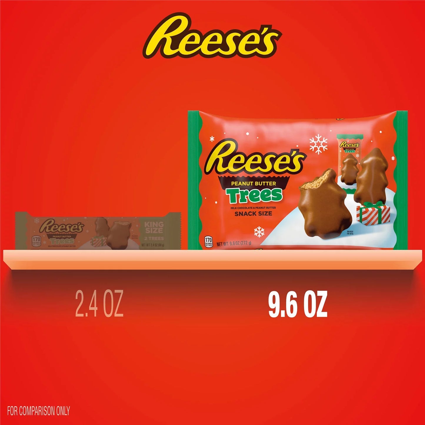 Reese's Milk Chocolate Snack Size Arboles navideños