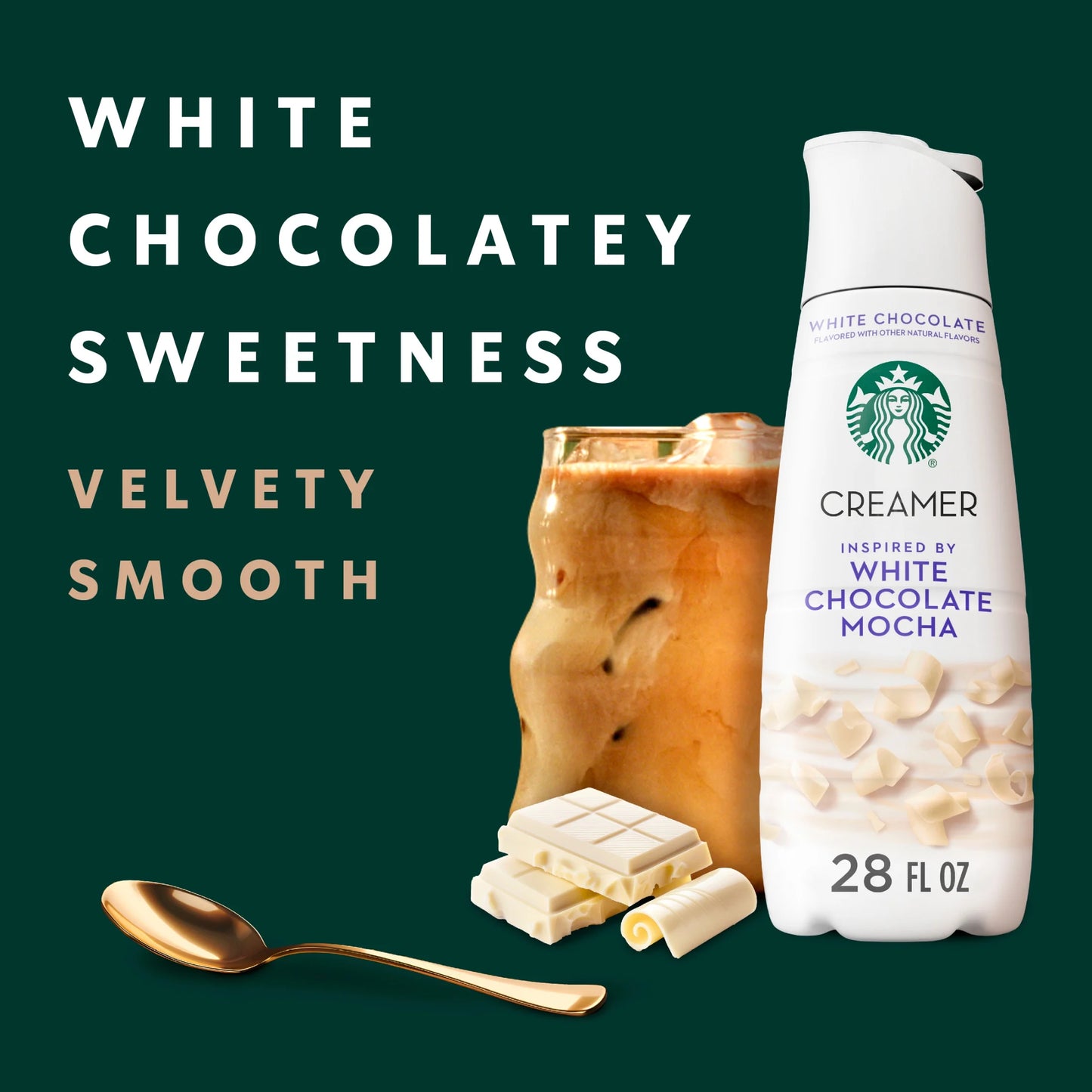 White Chocolate Flavored Coffee Creamer, Inspired by White Chocolate Mocha, 28 Fl Oz
