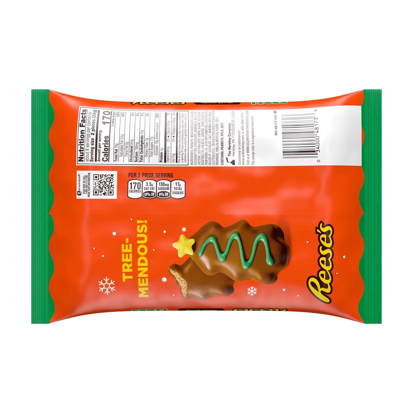 Reese's Milk Chocolate Snack Size Arboles navideños