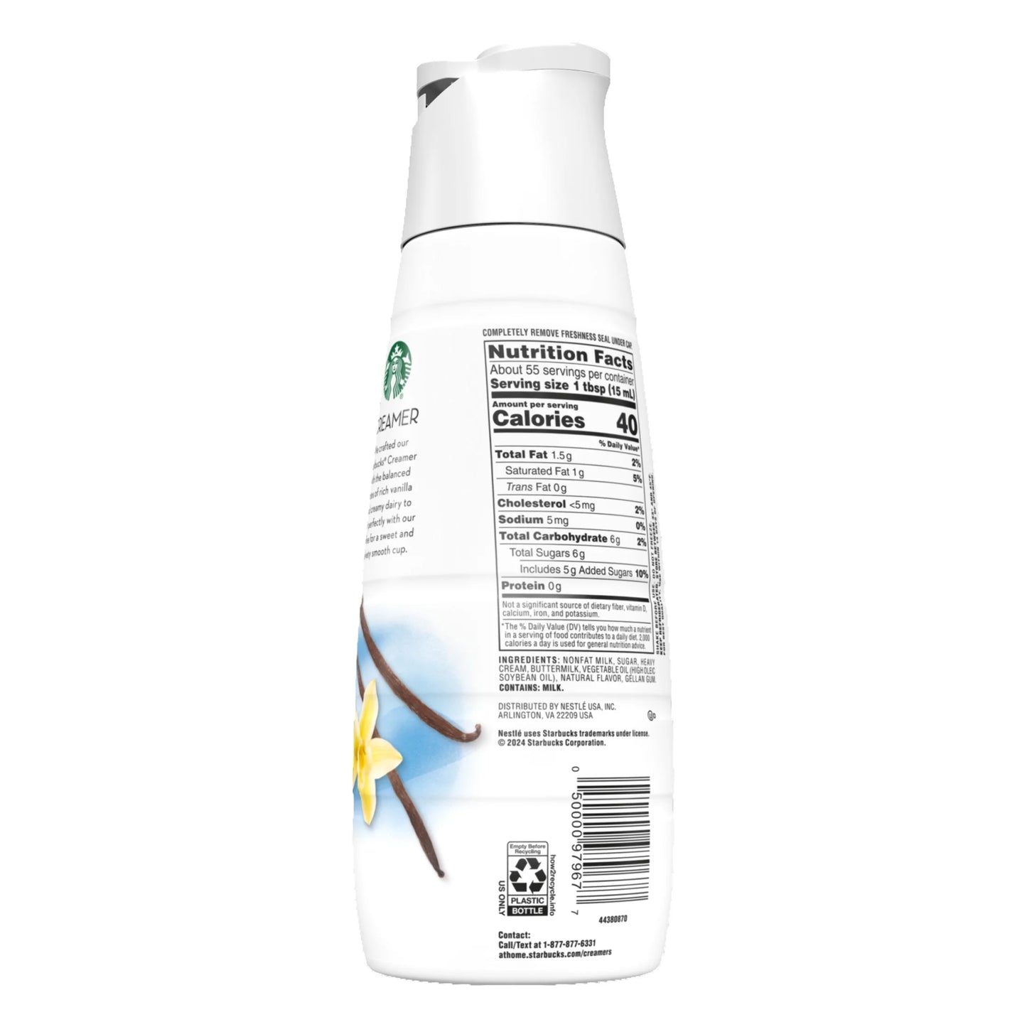 Vanilla Flavored Coffee Creamer, Inspired by Vanilla Latte, 28 Fl Oz