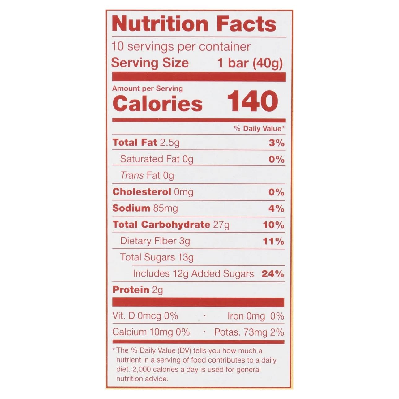 Nature's Bakery Oatmeal Crumble Strawberry Breakfast Snack Bars, 1.41 Oz, 10 Count