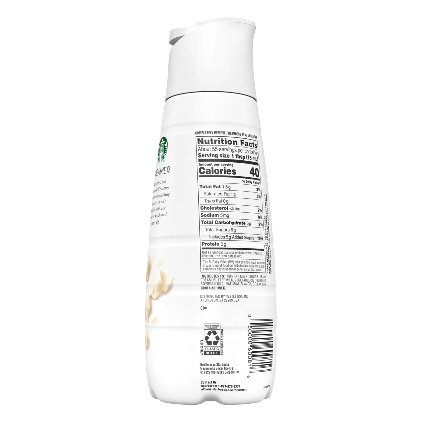 White Chocolate Flavored Coffee Creamer, Inspired by White Chocolate Mocha, 28 Fl Oz