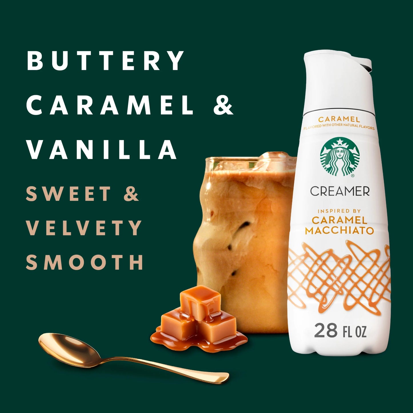 Caramel Flavored Coffee Creamer, Inspired by Caramel Macchiato, 28 Fl Oz