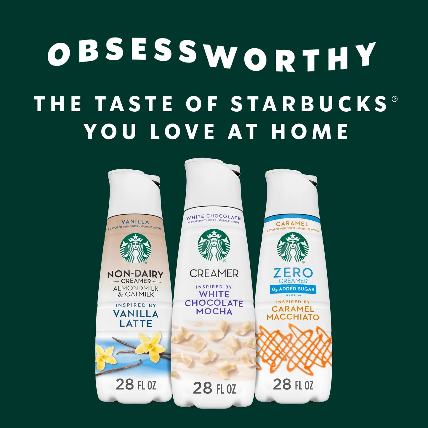 White Chocolate Flavored Coffee Creamer, Inspired by White Chocolate Mocha, 28 Fl Oz