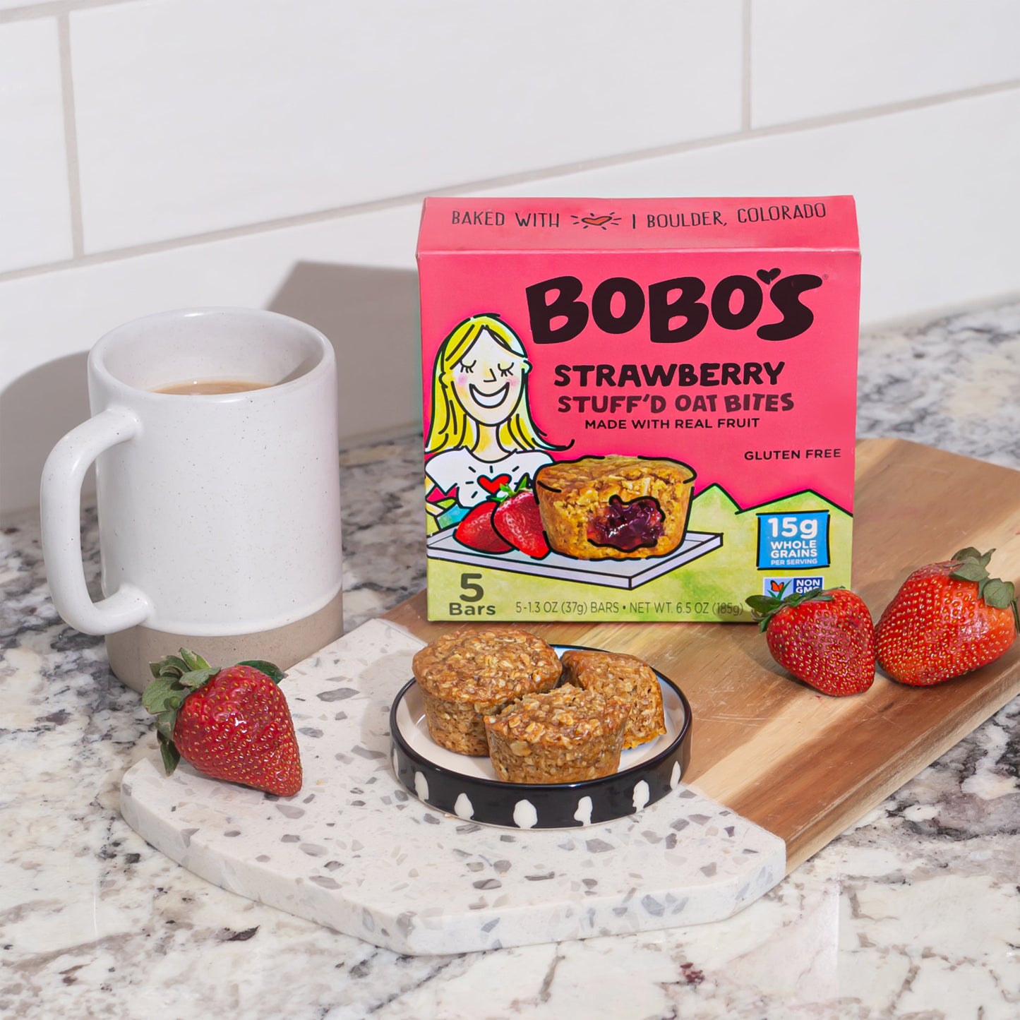 Bobo’s Oat Bites, Strawberry Stuff'D, 5 Pack of 1.3Oz Bars