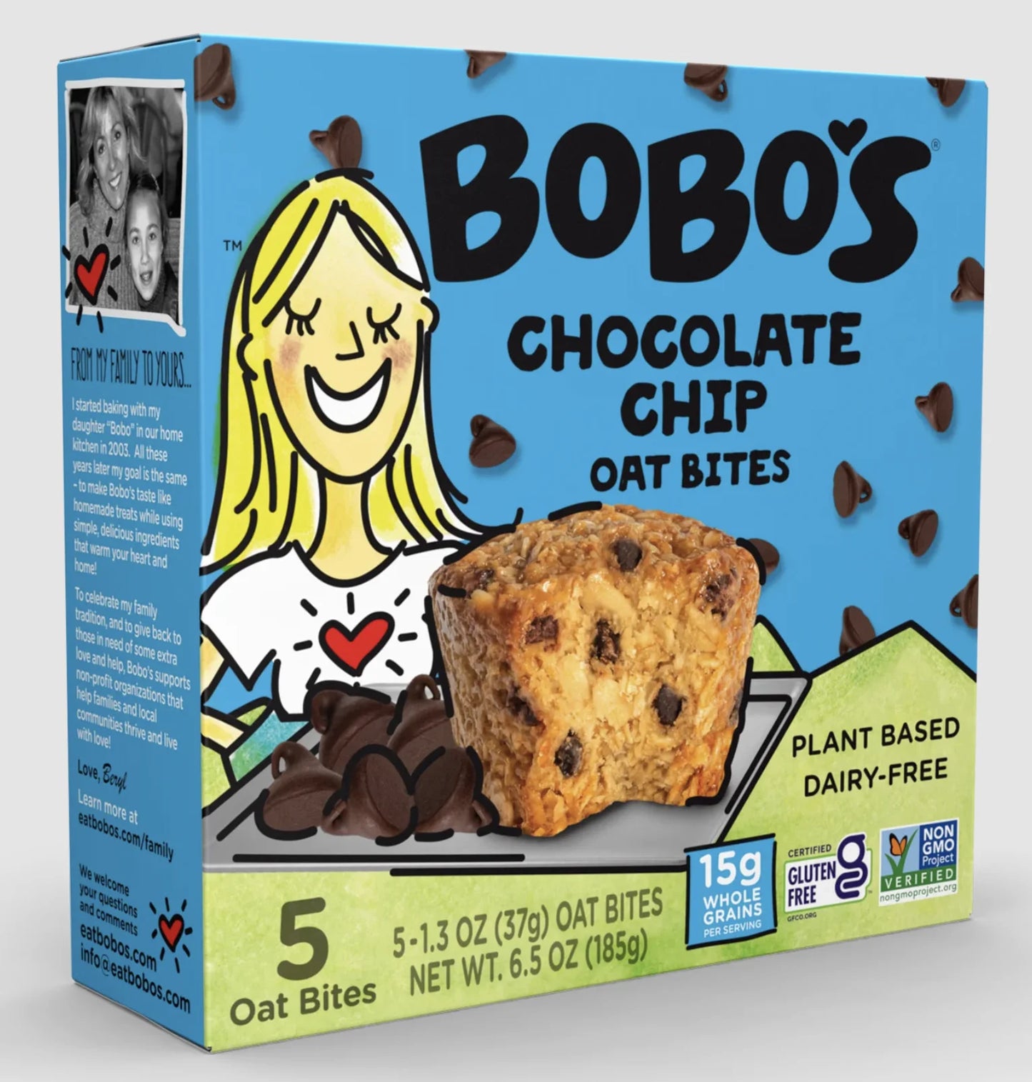 Bobo’s Oat Bites - Chocolate Flavor, 5 Pack of 1.3 Oz Bars