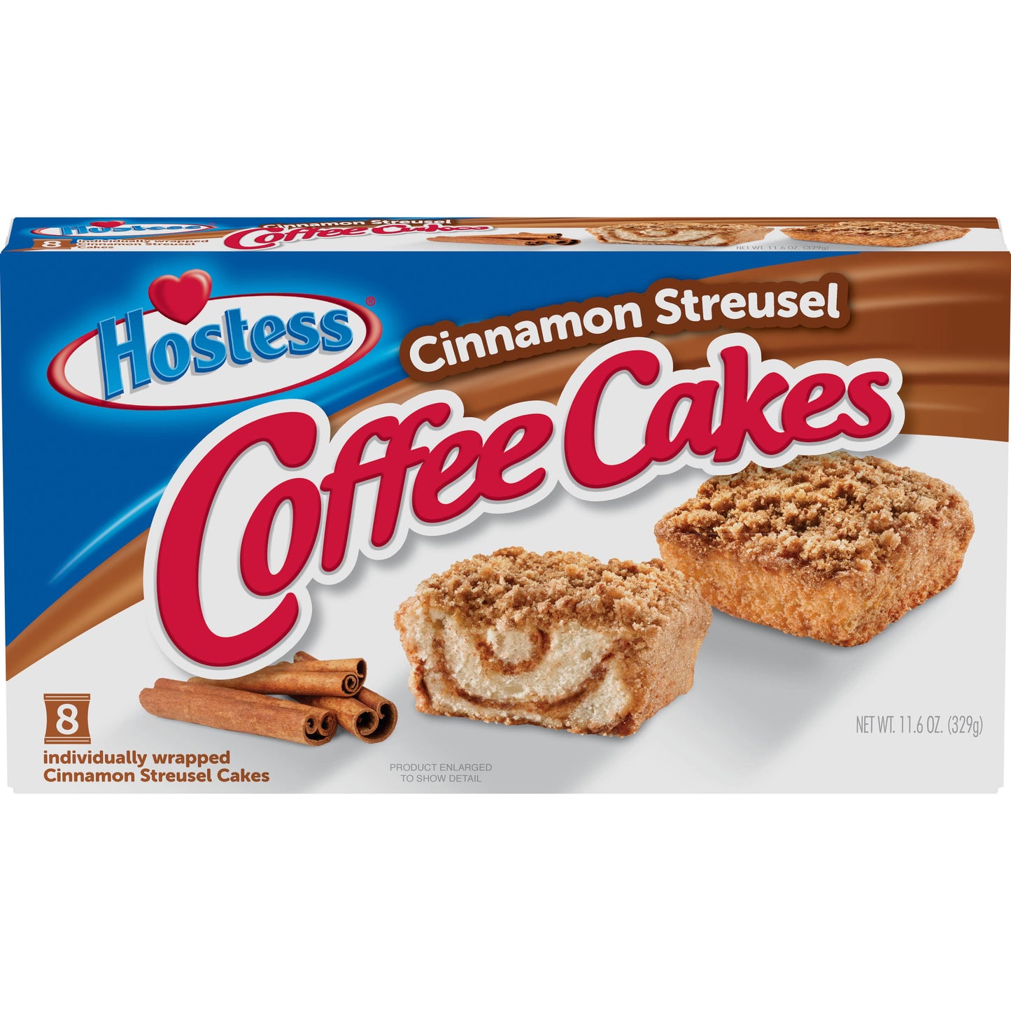 Cinnamon Coffee Cake, Topped with Streusel, Individually Wrapped, 8 Count, 11.6 Oz