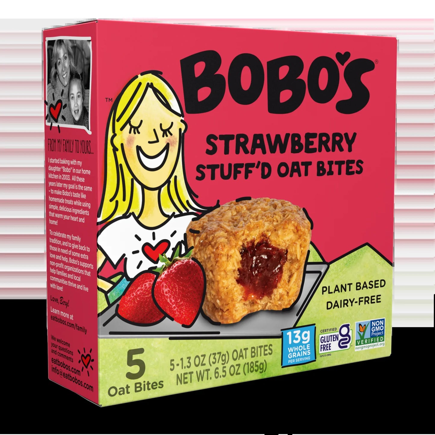 Bobo’s Oat Bites, Strawberry Stuff'D, 5 Pack of 1.3Oz Bars