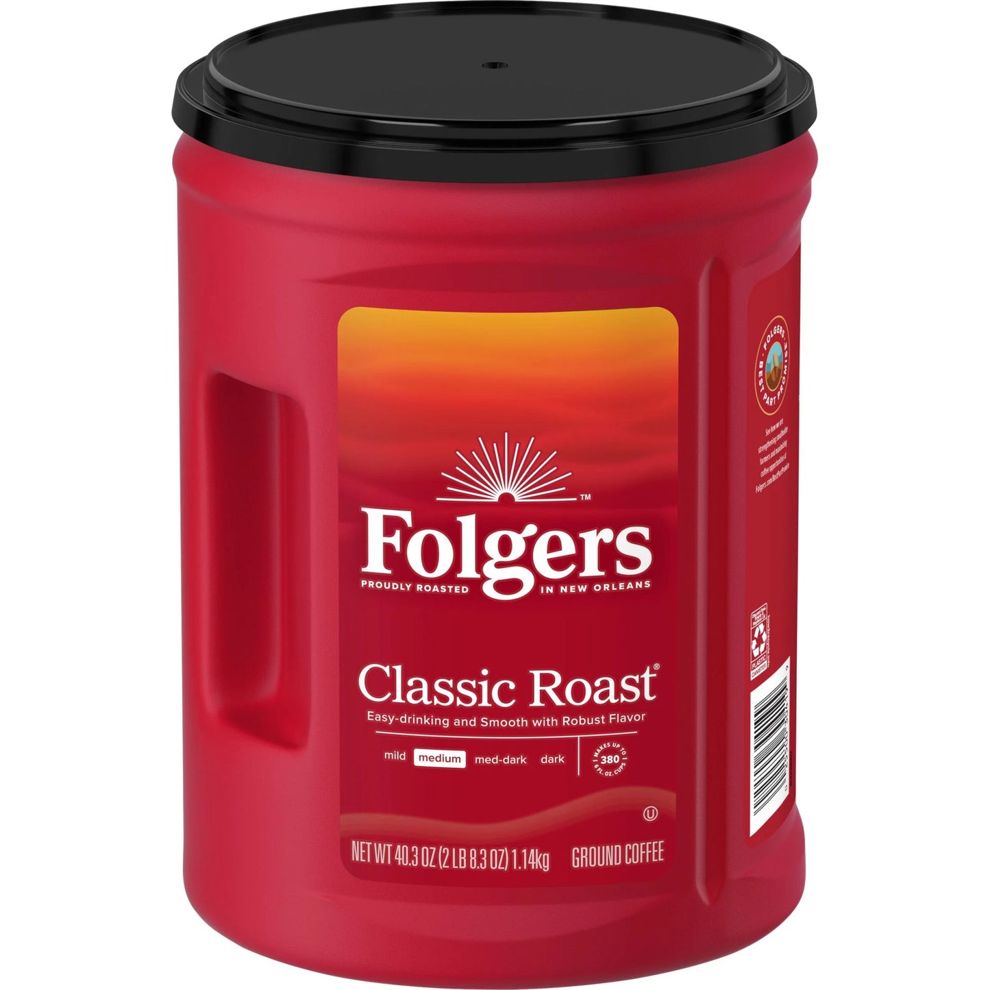 Folgers Classic Roast Ground Coffee, Medium Roast, 40.3 Oz. Canister