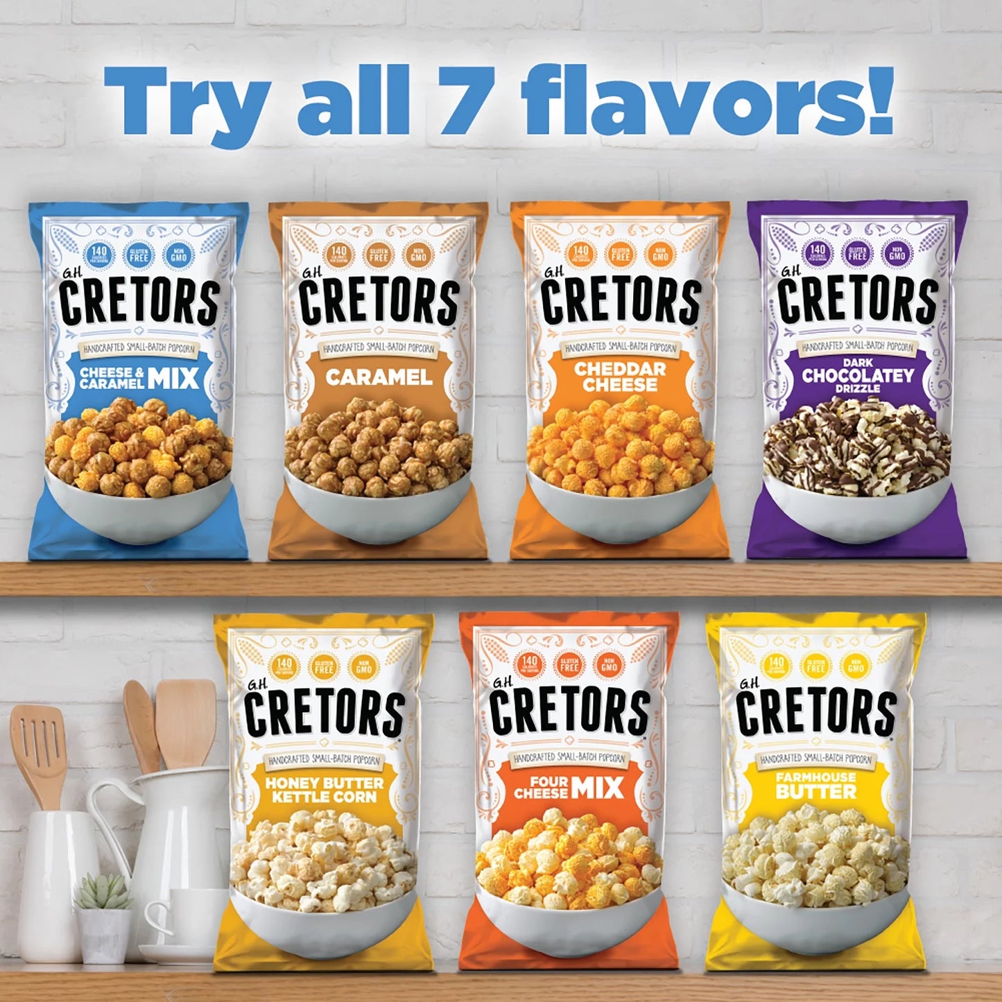 G.H. CRETORS Handcrafted Small-Batch Popcorn Cheese & Caramel Mix, 7.5 Oz
