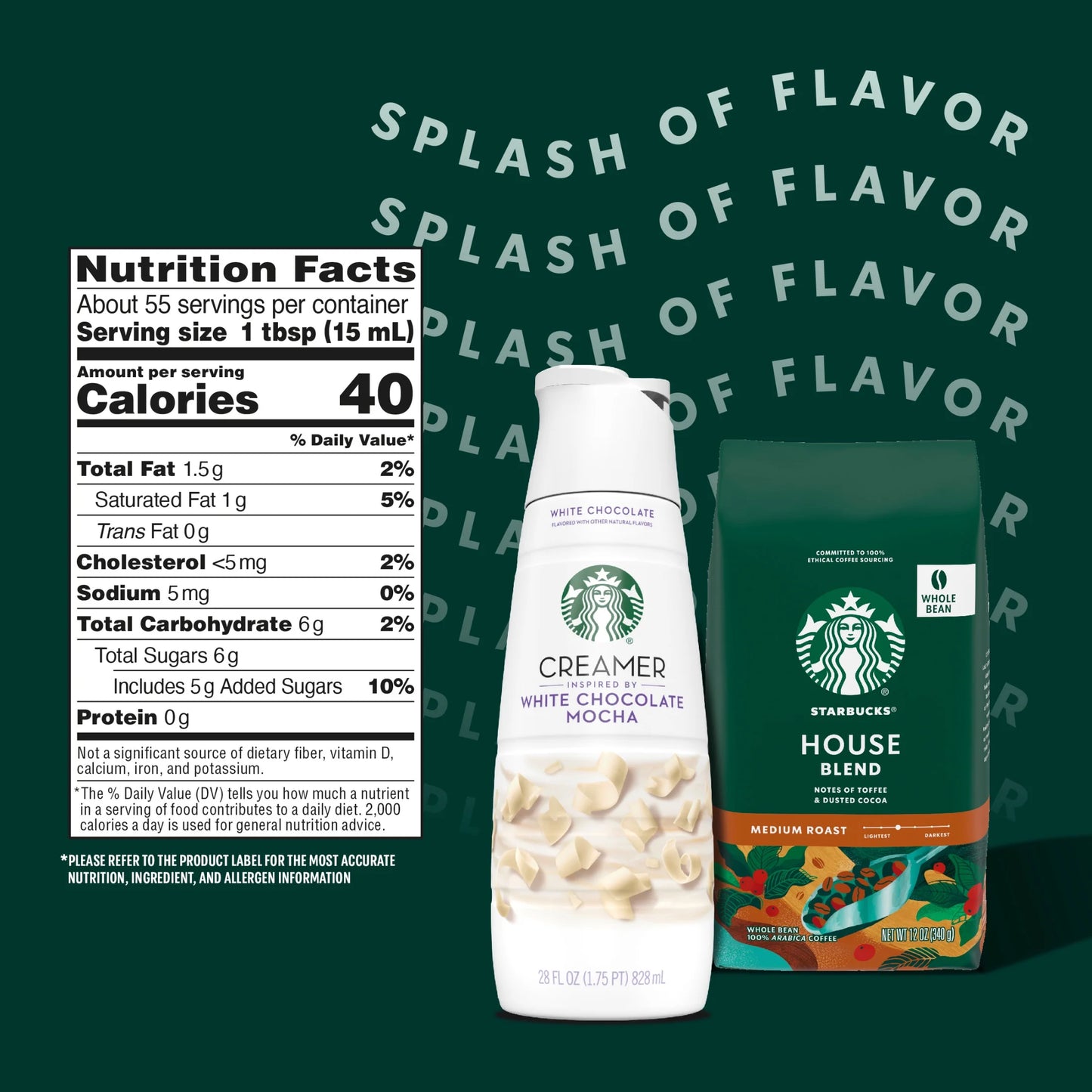 White Chocolate Flavored Coffee Creamer, Inspired by White Chocolate Mocha, 28 Fl Oz