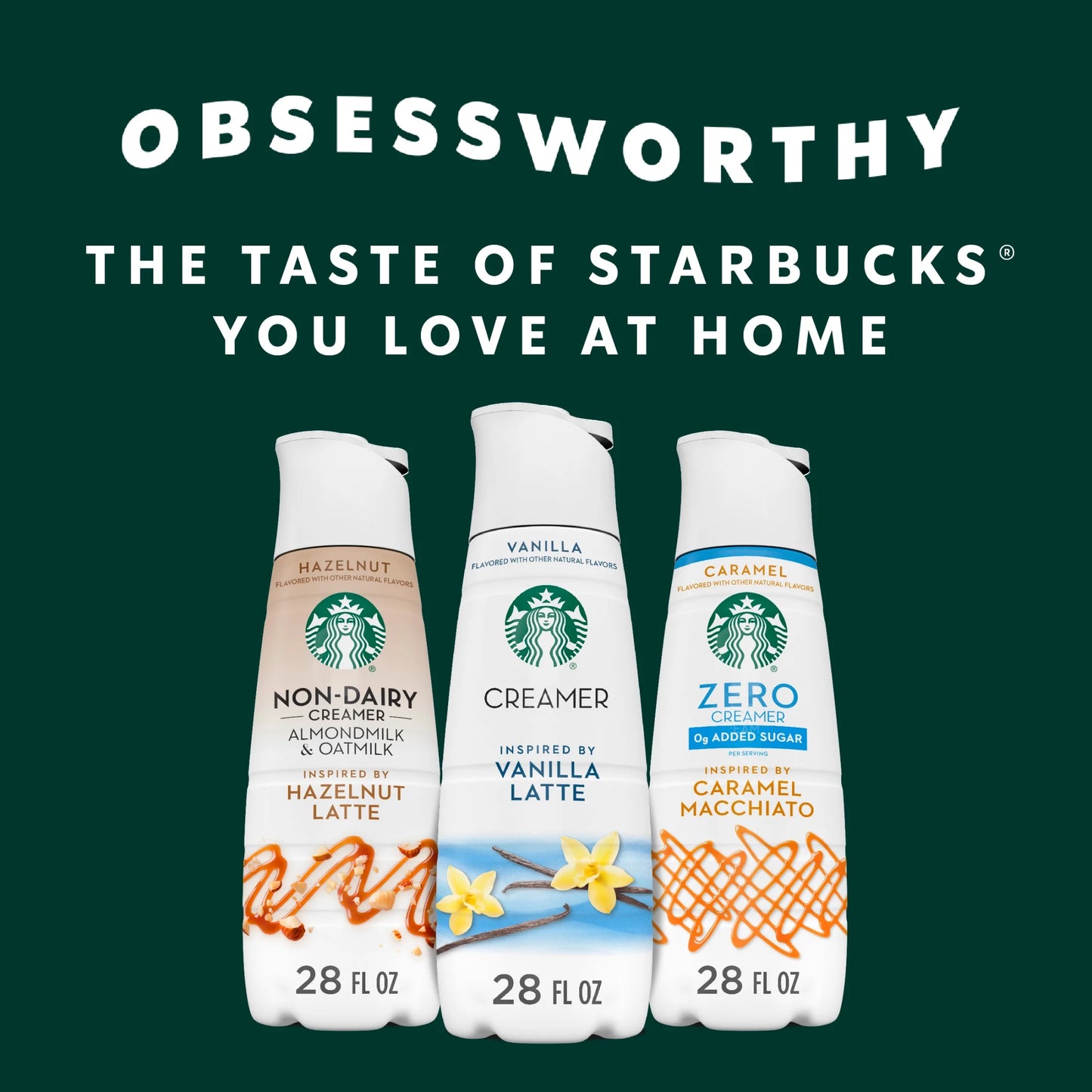 Vanilla Flavored Coffee Creamer, Inspired by Vanilla Latte, 28 Fl Oz