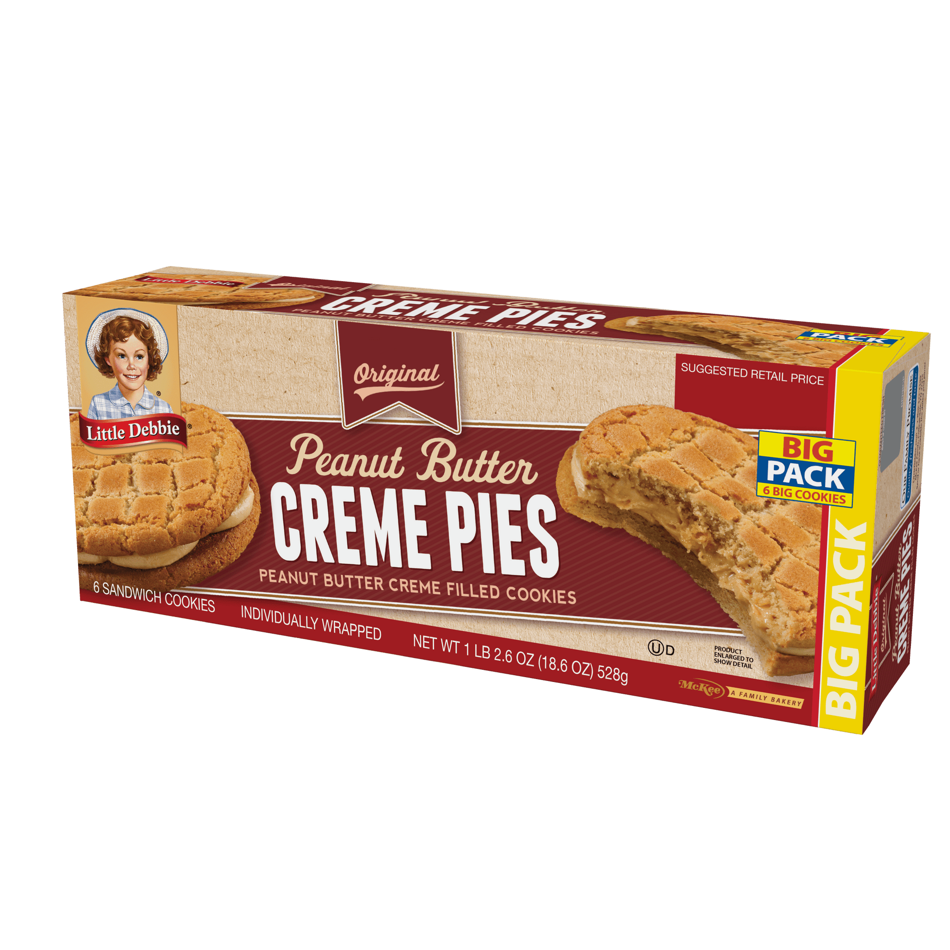 Big Pack Peanut Butter Creme Pies, 18.6 Oz