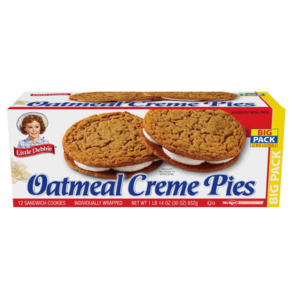 Big Pack Oatmeal Crème Pies, 30 Oz (12 Count)