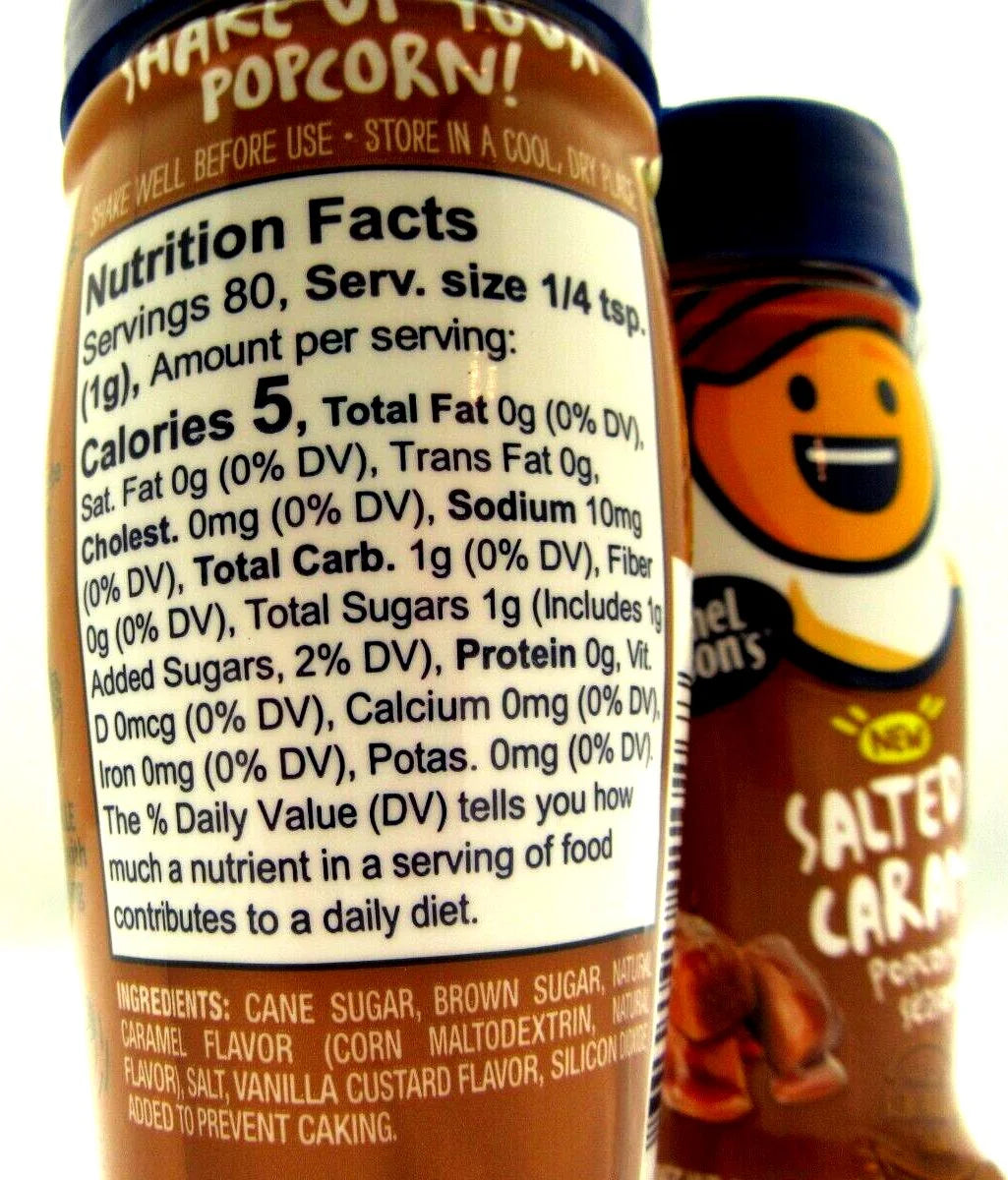 Salted Caramel Popcorn Seasoning, Regular 2.85Oz Bottle