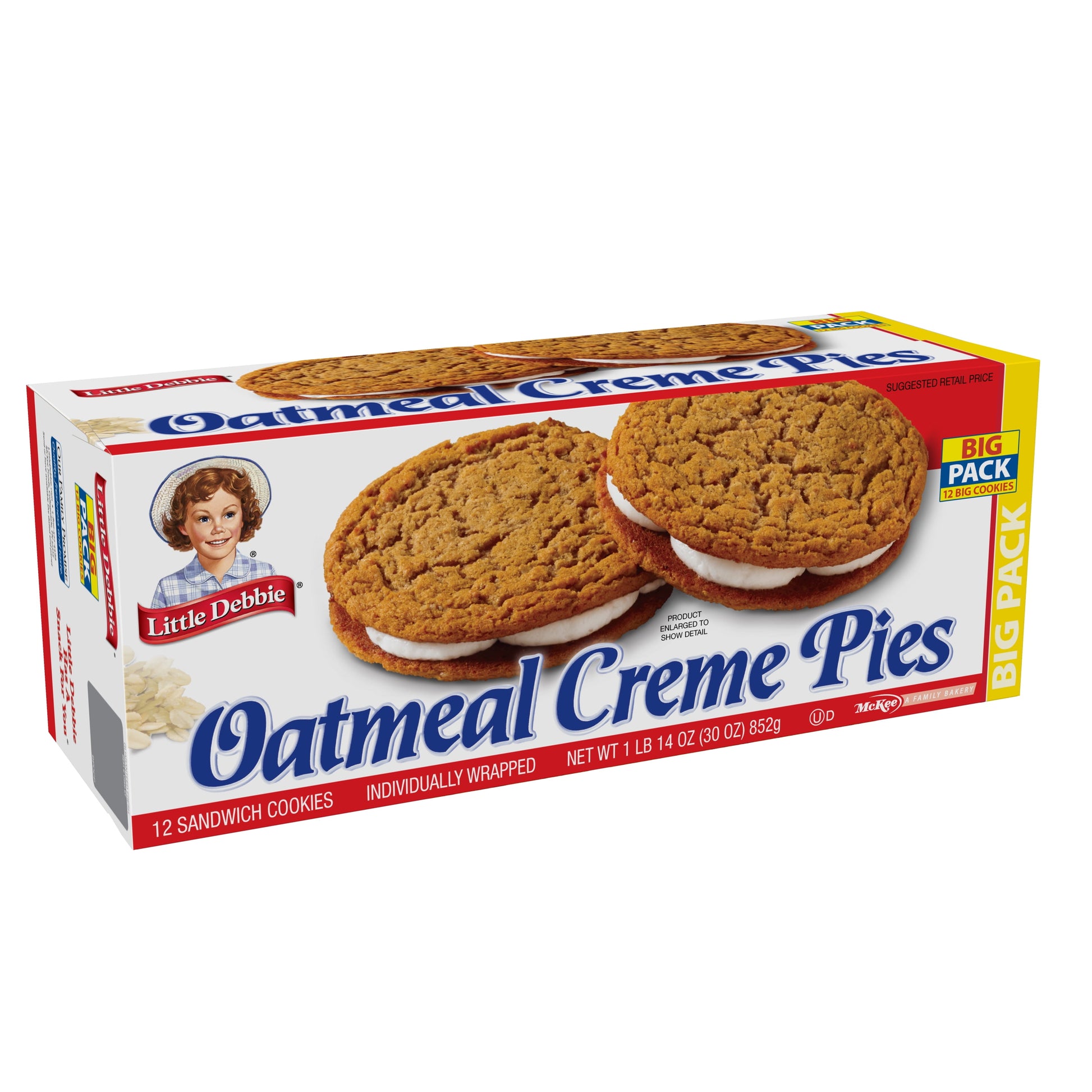 Big Pack Oatmeal Crème Pies, 30 Oz (12 Count)
