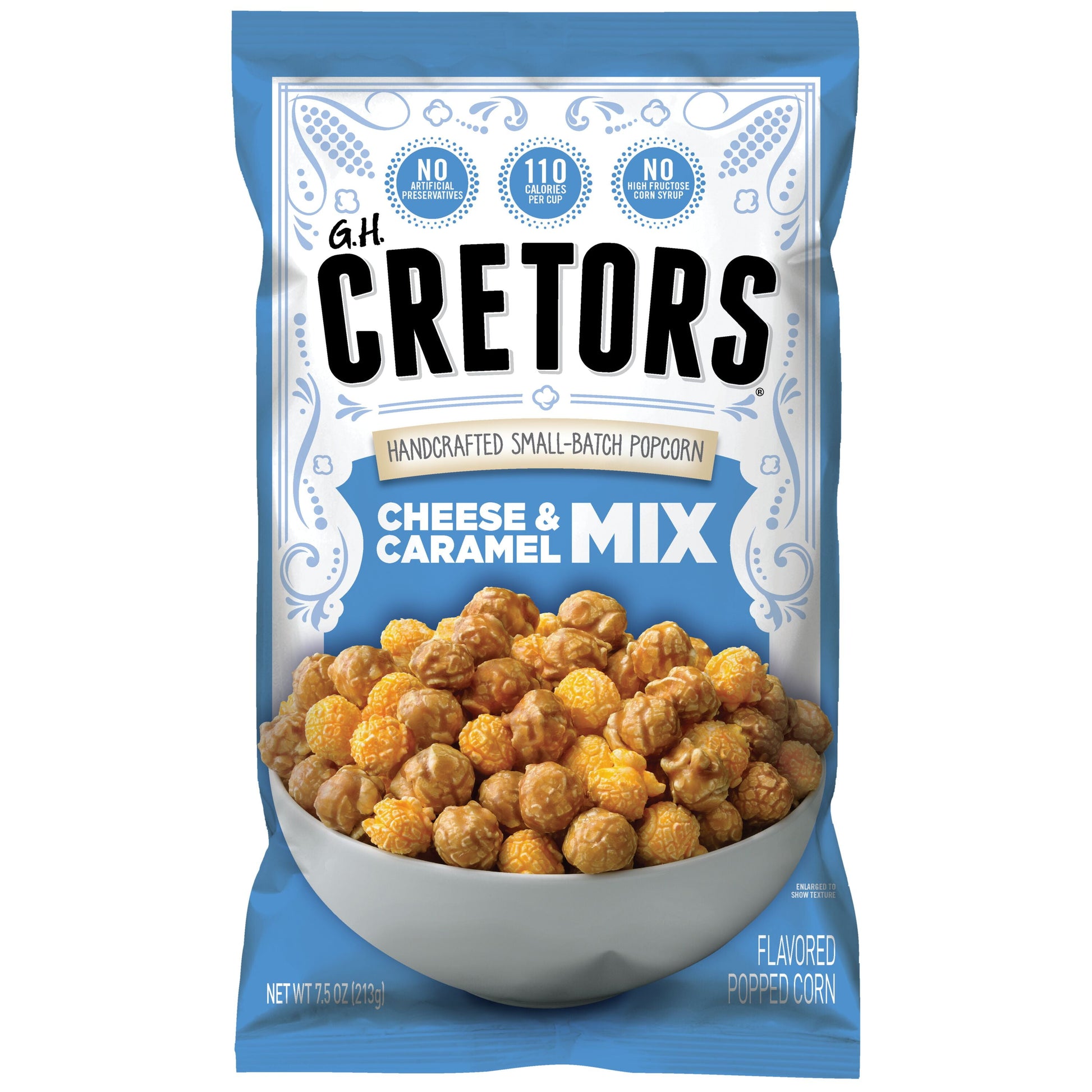 G.H. CRETORS Handcrafted Small-Batch Popcorn Cheese & Caramel Mix, 7.5 Oz