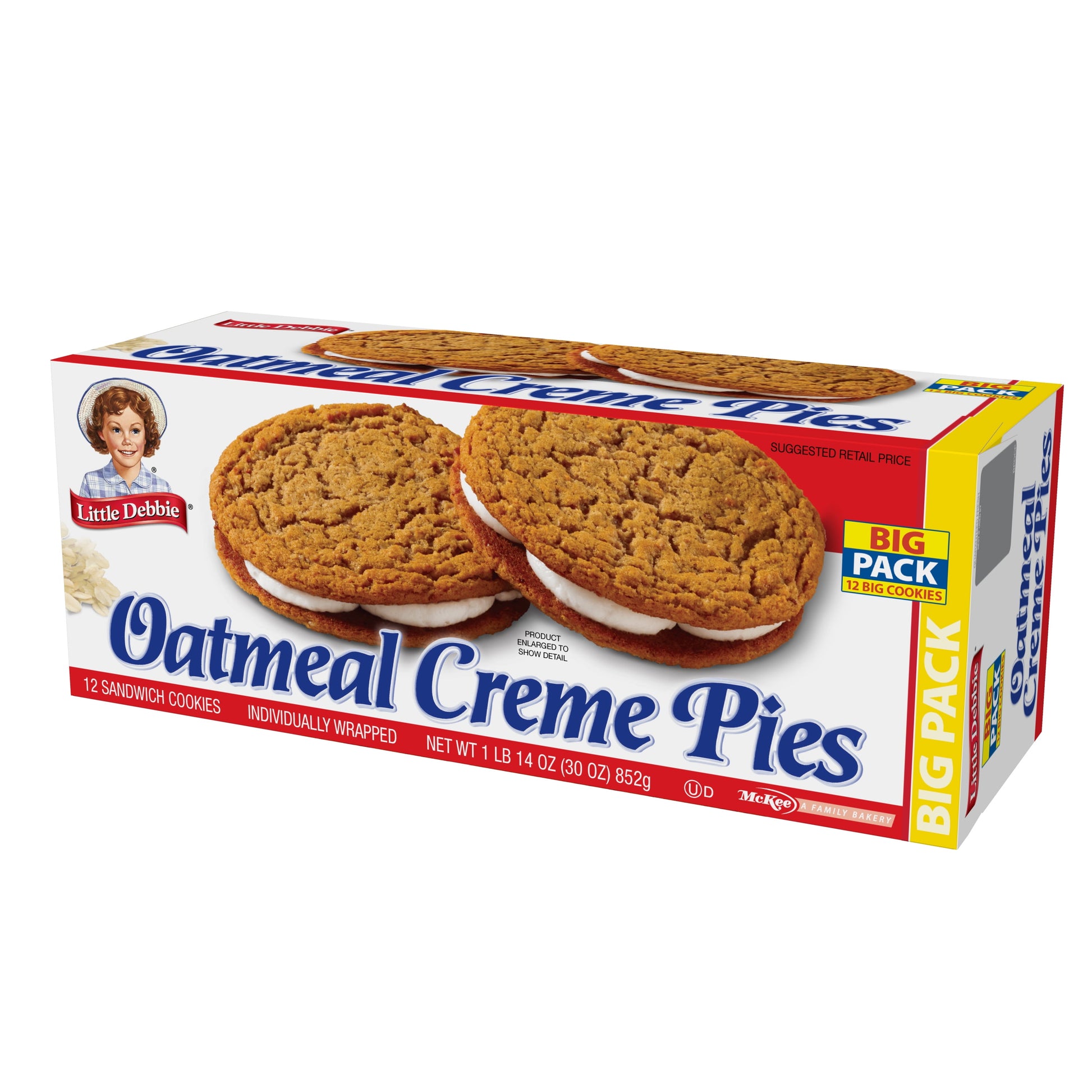 Big Pack Oatmeal Crème Pies, 30 Oz (12 Count)