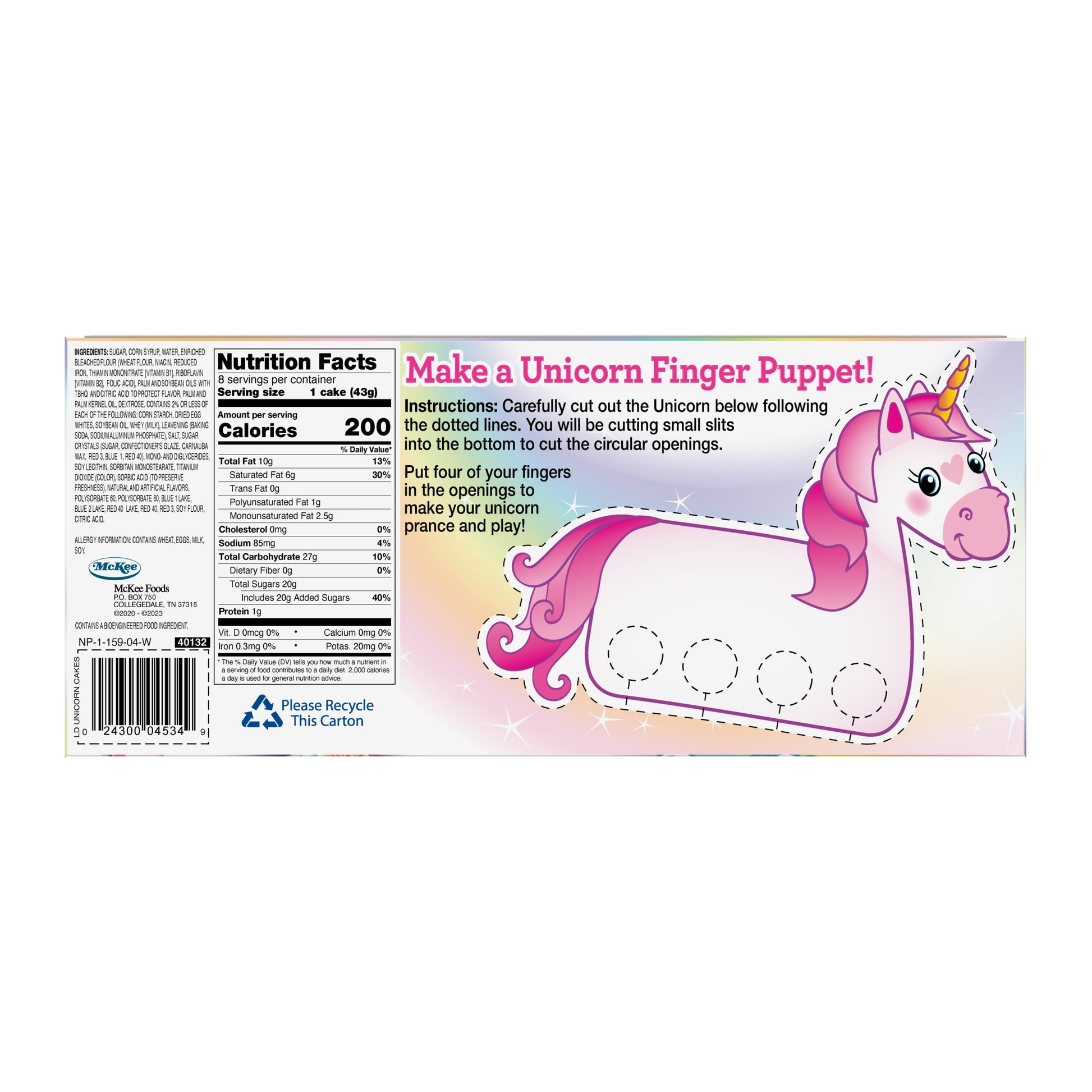 Strawberry Unicorn Cakes, 12.15 Oz, 8 Count per Box