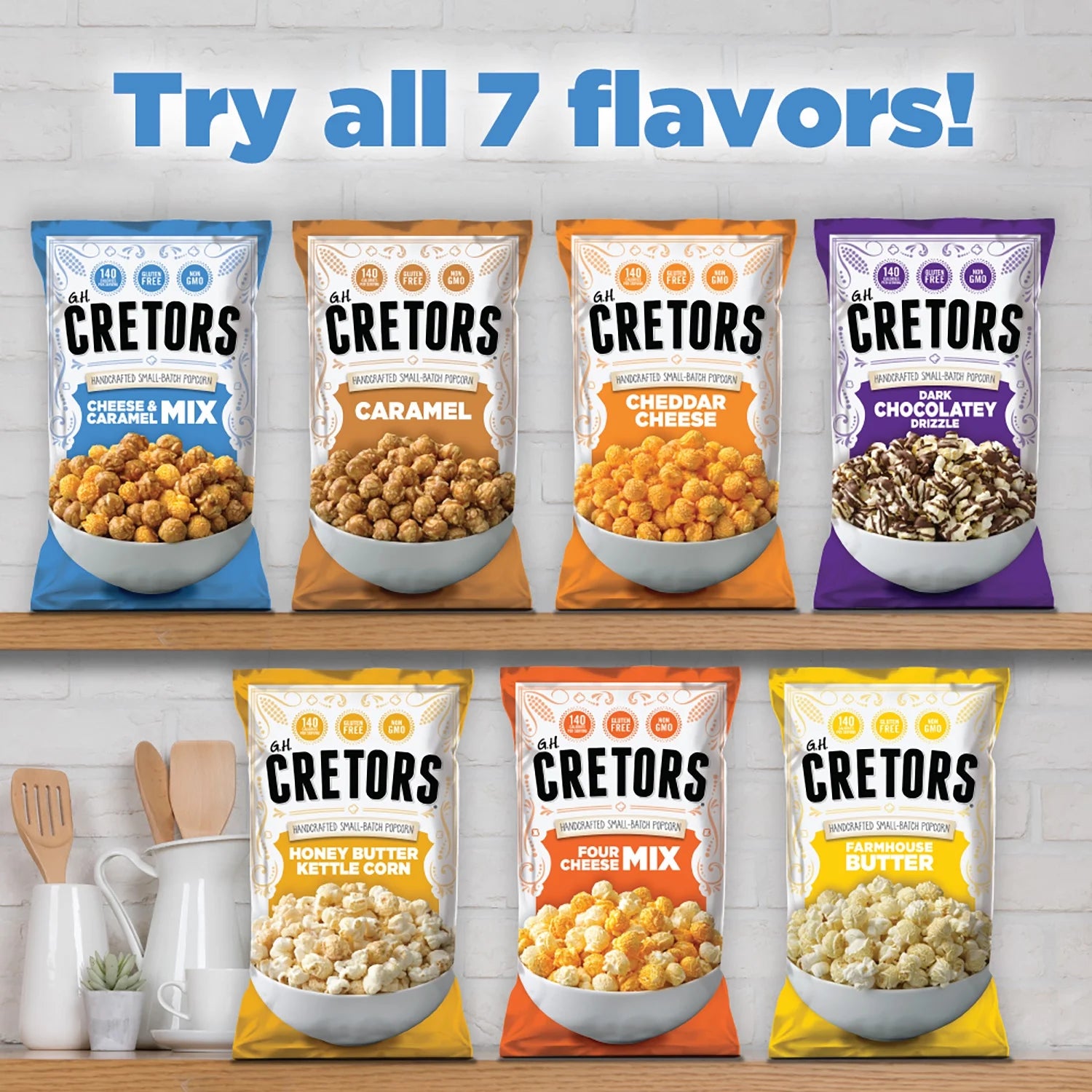 G.H. CRETORS Handcrafted Small-Batch Popcorn Cheese & Caramel Mix, 7.5 Oz