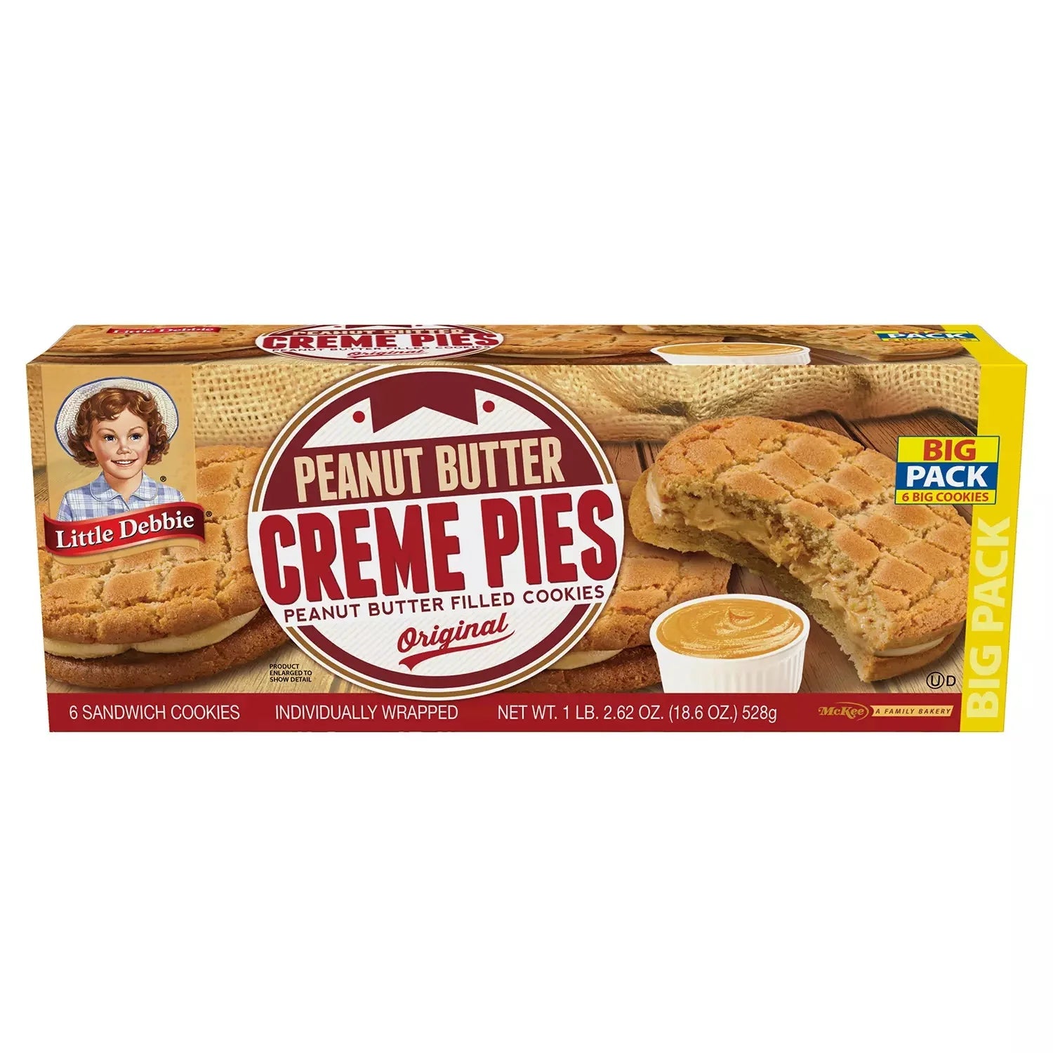 Big Pack Peanut Butter Creme Pies, 18.6 Oz